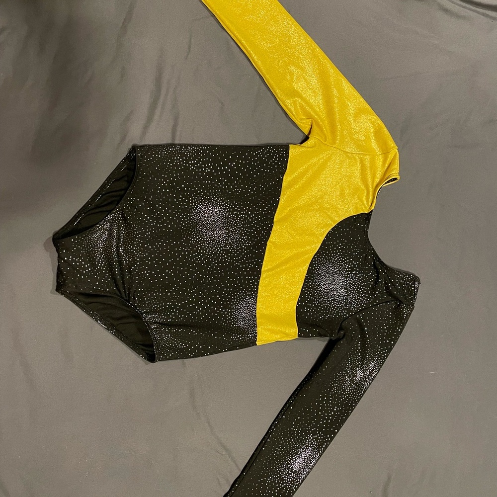 Black and Yellow Long Sleeve Leotard